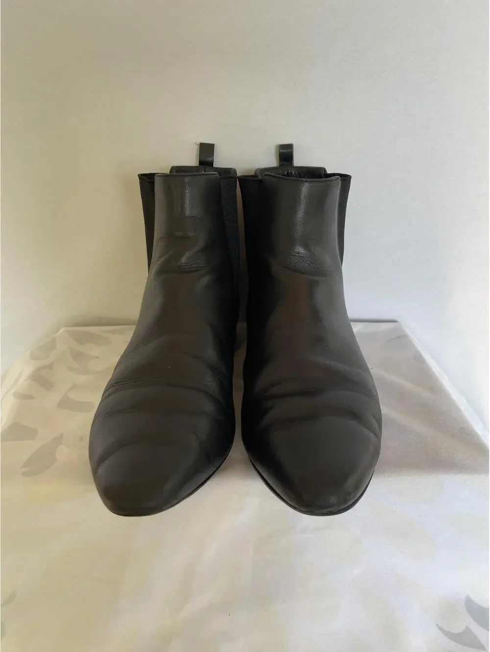 Tory Burch Chelsea Boots Women 8.5 Black Leather Ankle Booties Logo